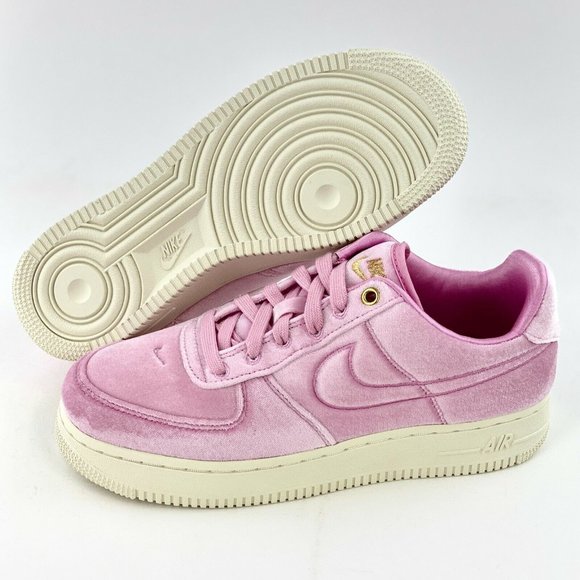 Nike Air Force 1 Low 07 Premium Pink Velour Women's Size 6 Sneakers - Picture 2 of 13
